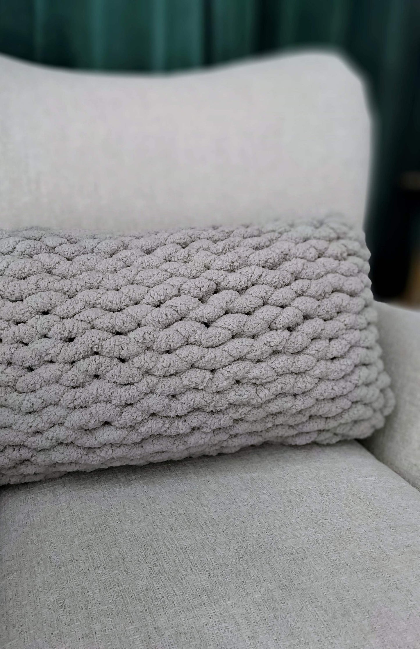 buy 2 hand knit rectangular cushions offer grey