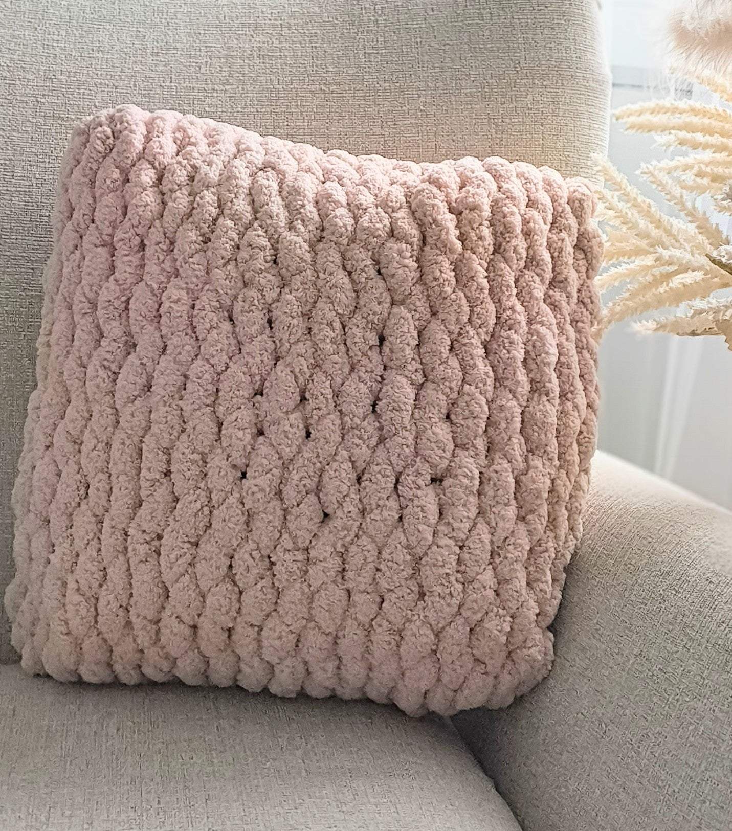 Chunky Hand Knitted Cushions & Pillow - Classic Square Design