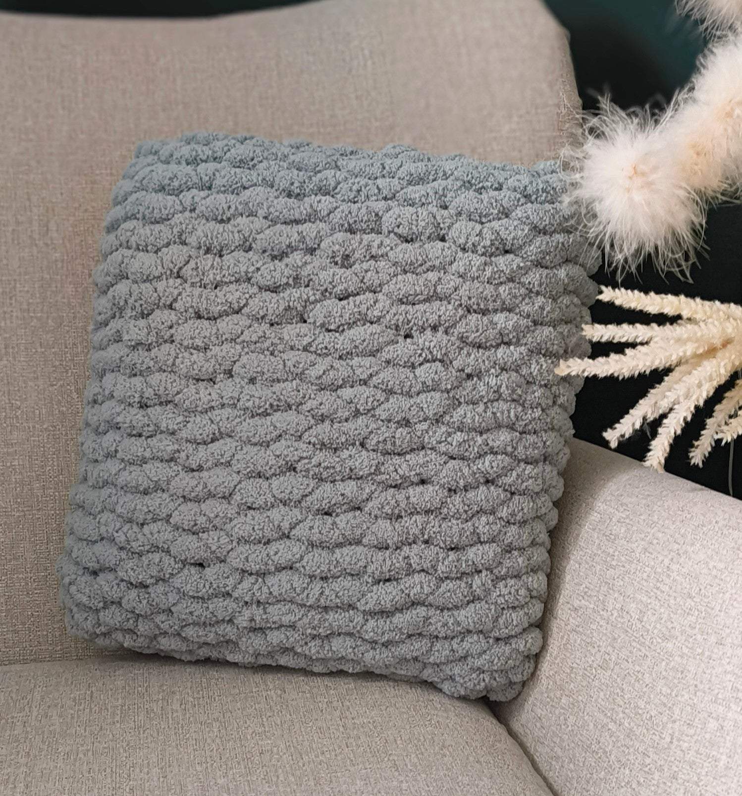 Chunky Hand Knitted Cushions & Pillow - Classic Square Design